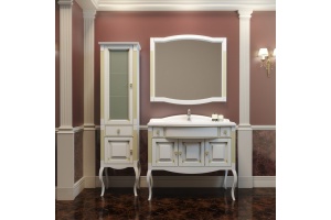 Зеркало Opadiris Лаура 120 белое с патиной - 2