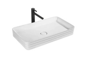 Раковина накладная CeramaLux N 67 см белый (W1531 (D1408))