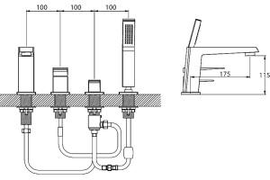 Смеситель BelBagno Arlie ARL VIM4 CRM на борт ванны - 2