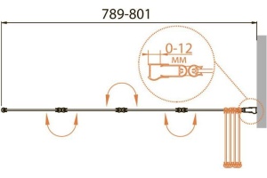 Шторка на ванну Cezares Relax V-4-80/140-P-Bi-R стекло punto - 3