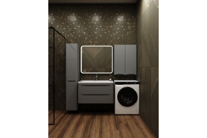 Шкаф подвесной Style Line Бергамо мини 60 серый - 2