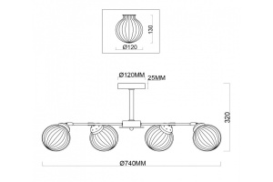 Потолочная люстра Freya Daisy FR5041PL-06BS - 2