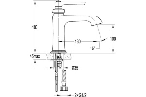 Смеситель Cezares Liberty F LS 01 для раковины - 3