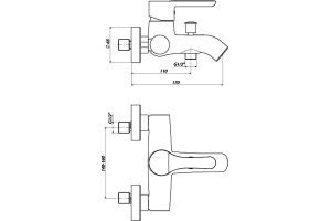 Смеситель GPD Felis MBB75 для ванны с душем - 3
