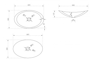 Раковина накладная Abber Stein 60.5х38 белый матовый - 3