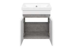 Тумба с раковиной Misty Ронда 50 бело-серая - 2