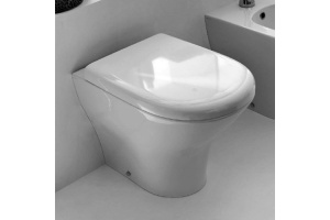 Kerasan Aquatech Унитаз напольный, безободковый,555х355 мм, слив в стену, в комплекте с крепежом WB5N, цвет: белый