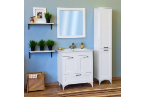 Тумба с раковиной Sanflor Ванесса 75 напольная, белая - 3