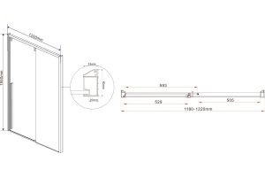 Душевая дверь в нишу Vincea Lugano VDS-1L120CLB-1 120 см, профиль черный - 3