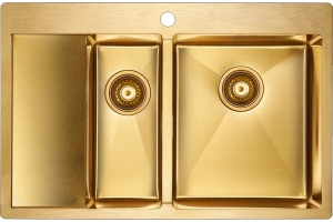 Мойка кухонная Paulmark Liga R 78 брашированное золото