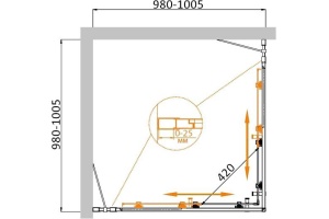Душевой уголок Cezares Molveno A 22 80+20 C Cr IV - 3