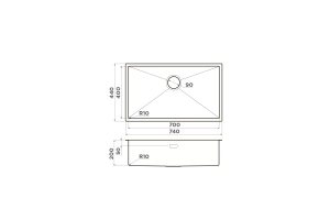 Мойка кухонная Omoikiri Taki нержавеющая сталь (4993497) - 2