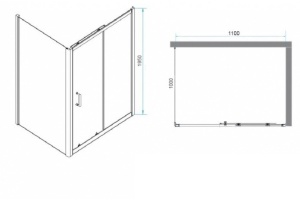 Душевой уголок RGW Passage PA-74B 110x100 профиль черный стекло прозрачное - 3