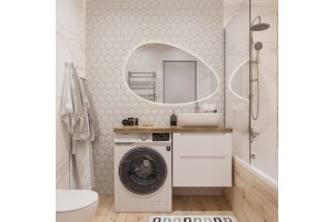 Зеркало STWORKI Скаген 120 с подсветкой, белое, инфракрасное управление,овальное, большое - 3