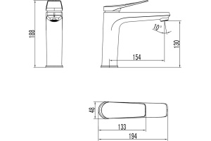 Смеситель Lemark Bronx LM3737GM для умывальника средний, монолитный, графит - 3