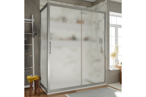 Душевой уголок STWORKI Эстерсунд DE019R80120200 120x80 см профиль хром матовый, стекло матовое, прямоугольный