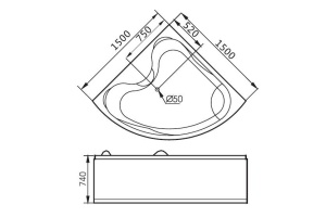 Акриловая ванна Gemy G9041 O - 3
