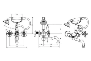 Смеситель для ванны Boheme Crystal хром с белой ручкой кристаллом Swarovski - 2