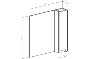 Зеркало-шкаф Bellezza Пегас 80 R, красное - 3