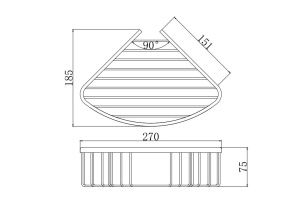 Угловая полка AQUATEK ВЕГА AQ4006MB, матовый черный - 2