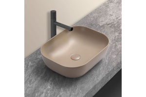 Накладная раковина Vincea 50х40 бежевая матовая - 2