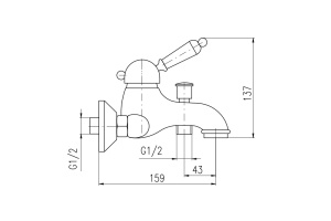 Смеситель для ванны Rav Slezak Labe хром - 2