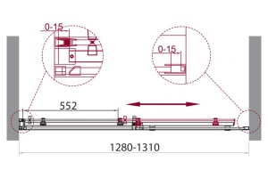 Душевая дверь BelBagno Acqua 130 профиль хром (ACQUA-BF-1-130-C-Cr) - 3