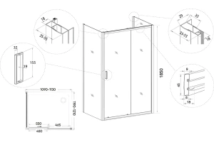 Душевой уголок Veconi Rovigo RV-046 110х120 см профиль хром (RV046-110120-01-C5) - 3