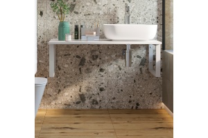 Столешница с раковиной DIWO Элиста 100 белый мрамор, с раковиной Moduo 50 Square