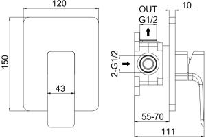 Смеситель для душа Allen Brau Infinity черный матовый - 3