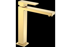 Смеситель для раковины Boheme Qubic золото глянцевый