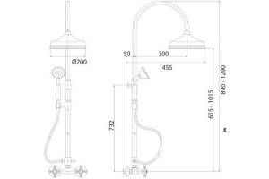 Душевая стойка Cezares Golf (GOLF-CD-01-Bi) - 2