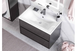 Тумба с раковиной AQUATON Римини New 80 черная - 3