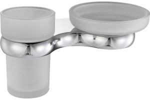 Стакан для зубных щеток с мыльницей WasserKRAFT Berkel хром
