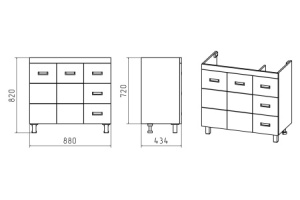 Тумба с раковиной Misty Селена 90 белая глянцевая - 2