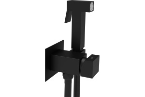 Гигиенический душ Paffoni Tweet Square ZDUP112NO со смесителем, С ВНУТРЕННЕЙ ЧАСТЬЮ