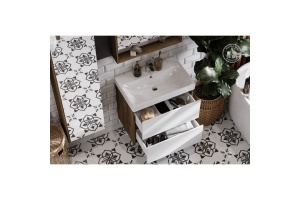 Комплект мебели Aquaton Сканди 70 белый - светлое дерево - 3