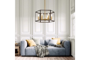 Люстра на штанге LUMINA DECO Lorton LDP 1142-6 BK+MD - 3