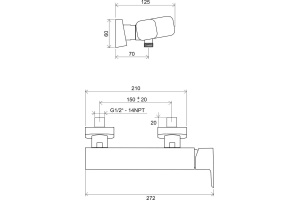 Смеситель для душа Ravak 10° хром (X070066) - 2