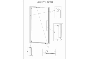 Душевая дверь Veconi Vianno VN-33 80 см профиль хром (VN33-80-01-C7) - 3
