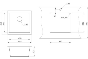 Мойка кухонная Granula GR-4451 песок - 2