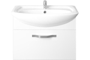Тумба с раковиной 1MarKa Вита 65П с 1 ящиком, белый глянец - 3