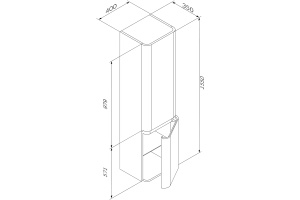 Шкаф-пенал AM.PM Sensation 40 R табачный дуб - 3