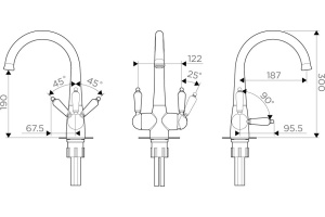 Смеситель Omoikiri Okinawa 2-AB для кухонной мойки - 2