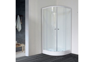 Душевой уголок Royal Bath HK 90х90 с поддоном профиль белый стекло прозрачное