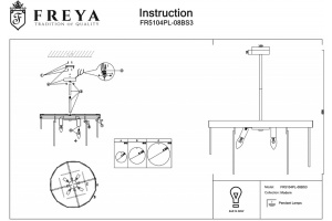 Подвесная люстра Freya Porto FR5104PL-08BS3 - 2
