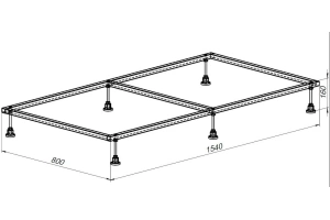 Каркас для поддона Allen Brau 160х90 хром - 3