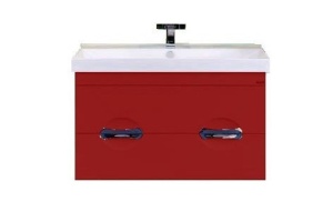 Тумба под раковину Misty Жасмин 90 красная глянцевая