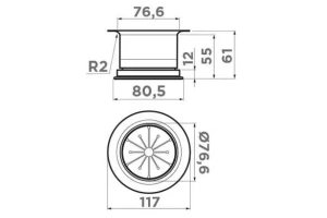 Сменная горловина для измельчителя Omoikiri Nagare античная латунь (4956727) - 3