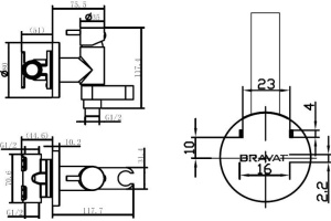 Гигиенический душ Bravat Eler D9137CP-RUS со смесителем, С ВНУТРЕННЕЙ ЧАСТЬЮ - 3